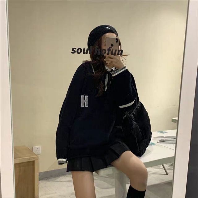 [ORDER] Áo khoác Len Gile hình chữ H Ulzzang cực dễ thương❌ y ảnh 100%👉 Kèm ảnh thật