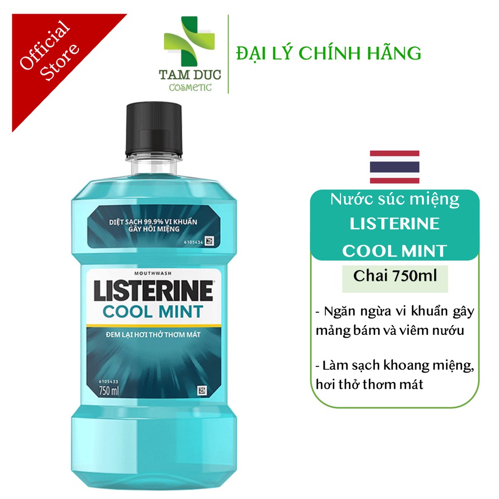 Nước Súc Miệng LISTERINE COOL MINT [Chai 250ml - 750ml] [Listerin]