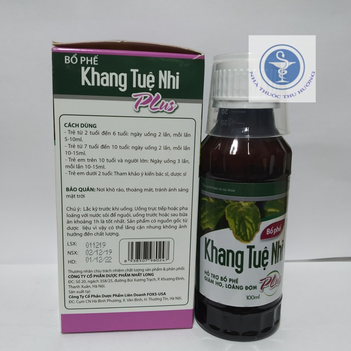 Bổ phế Khang Tuệ Nhi Plus chai 100ml20