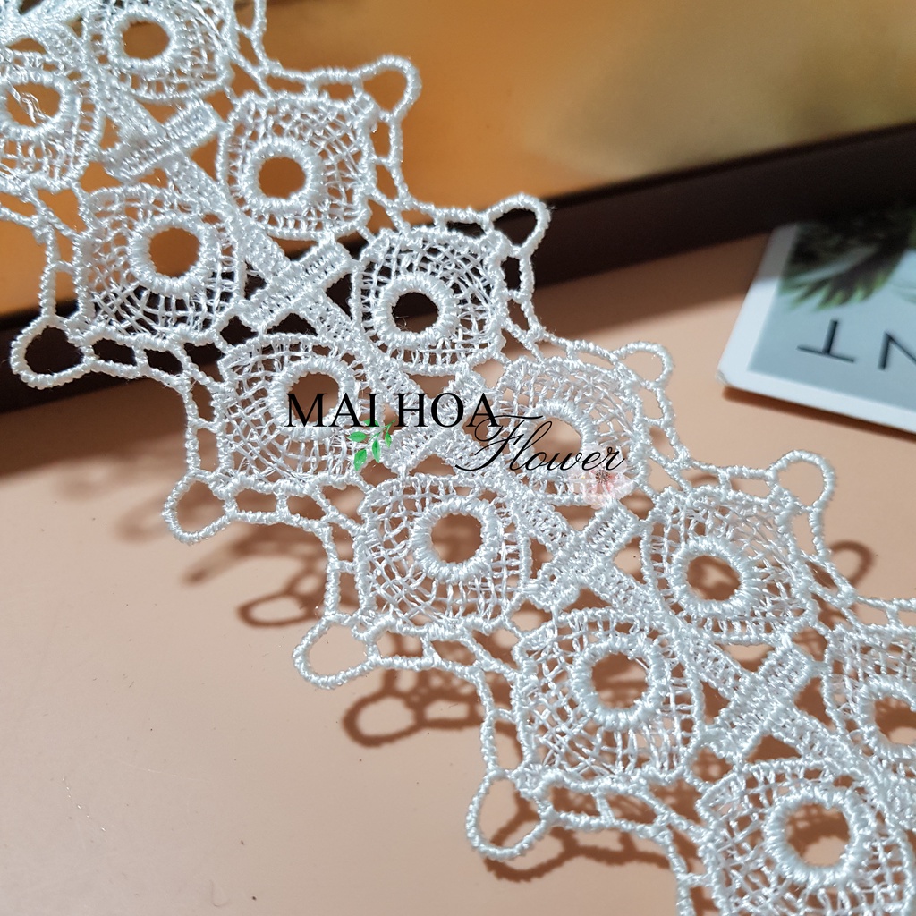 RC21 Cuộn 13 mét dây ren viền váy áo ren thêu hoa dùng may đồ Maihoaflower