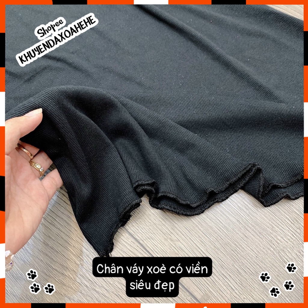 SUV006 Váy thun body nữ không cổ trẻ trung Ulzzang Đầm phông đen dáng ôm sexy quyến rũ Hàn Quốc đi chơi mặc nhà đẹp xinh