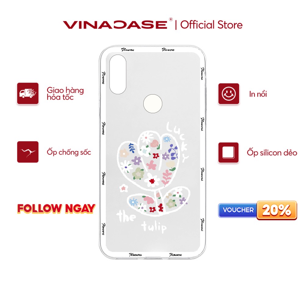 Ốp lưng Vina Case Vsmart Joy 3/Joy 4/Bee 3/...dẻo trong in hình Hoa và Bướm viền