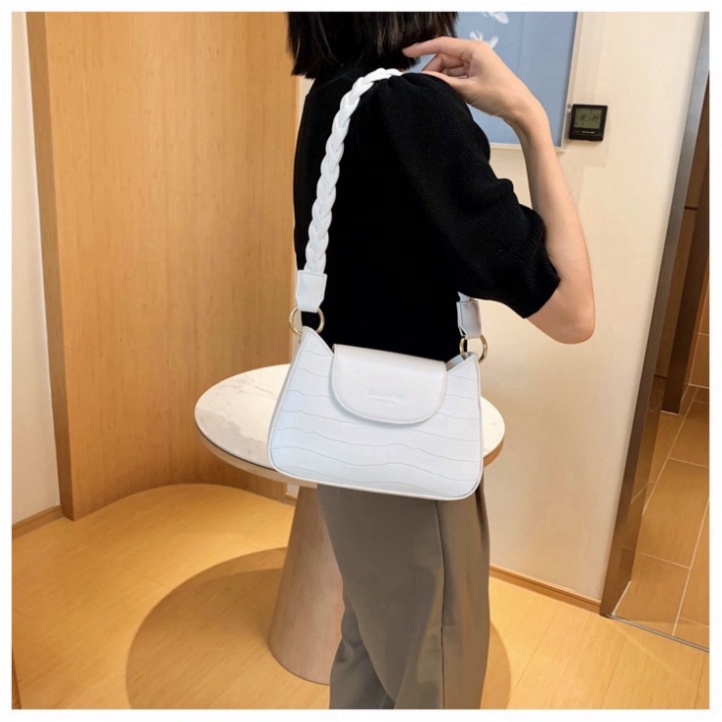 Túi xách nữ, túi kẹp nách đeo vai da rắn quai tết Fashion Bag