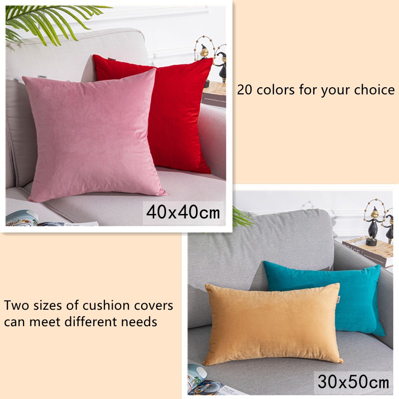 Ready Sotck Soft Velvet Cushion Cover 30*50 Decorative PillowCase 40x40cm Square Pillow Cover for Bed Sofa Hotel Decoration | BigBuy360 - bigbuy360.vn