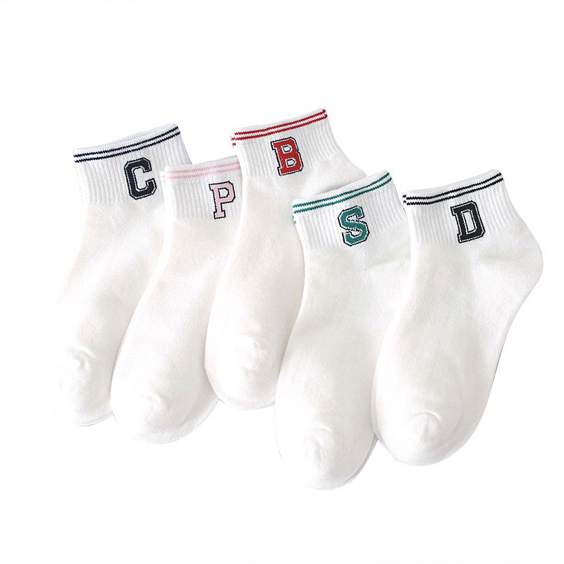 Vớ trắng in họa tiết chữ cái thời trang dành cho nữ