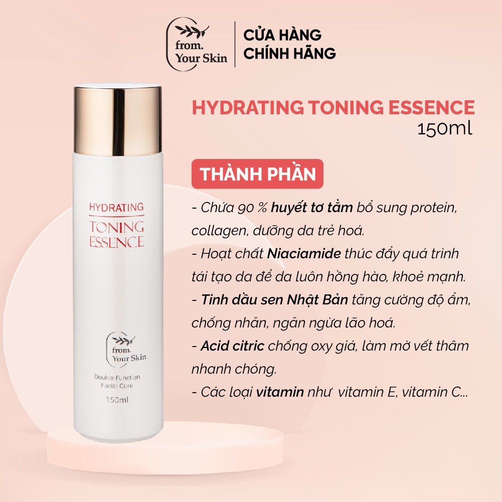 Combo 2 Nước Thần Tinh Chất Huyết Thanh Tơ Tằm Hydrating Toning Essence 3in1 From Your Skin 150mlx2