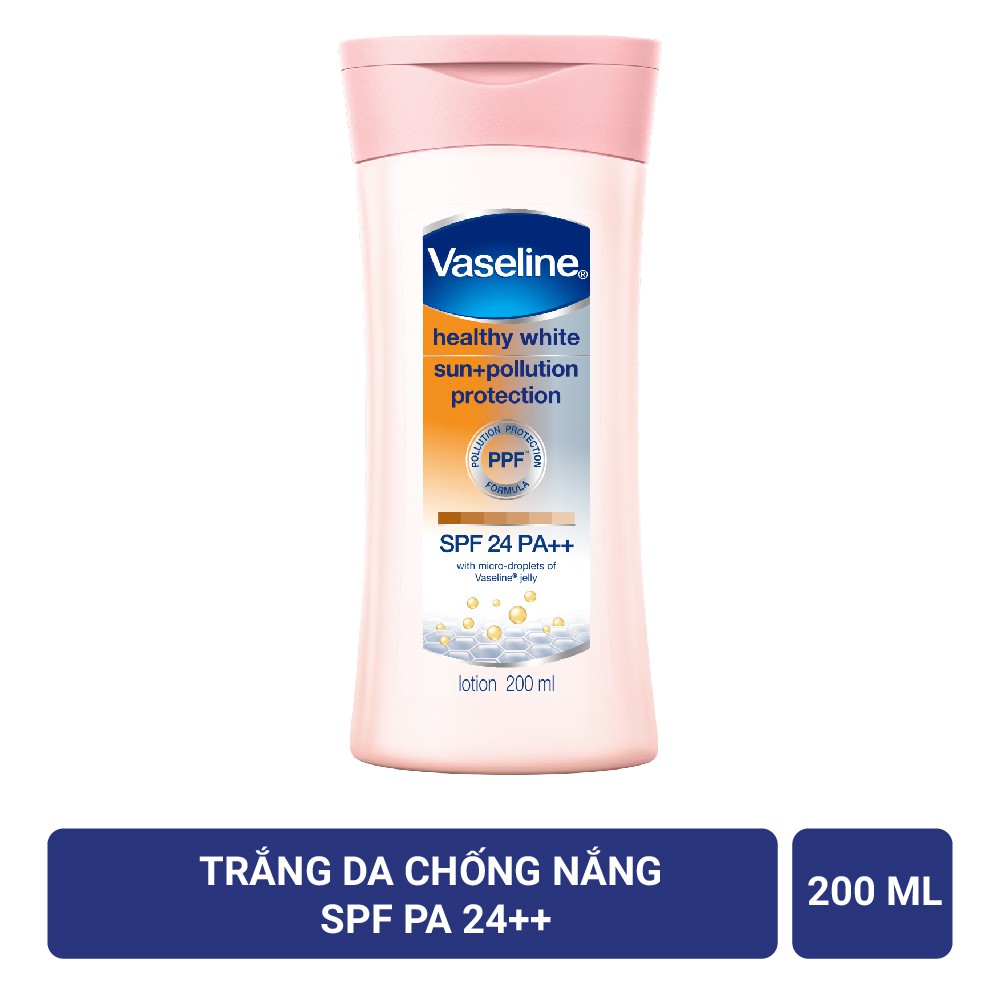 Sữa dưỡng thể Vaseline dưỡng da sáng khỏe mịn màng 200ml | BigBuy360 - bigbuy360.vn
