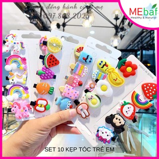 [SIÊU RẺ] SET 10 KẸP TÓC HOA QUẢ- HOẠT HÌNH XINH XẮN DỄ THƯƠNG CHO BÉ GÁI