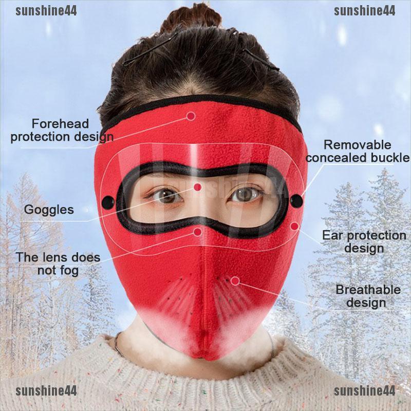 (sunshine44) Mặt Nạ Chống Gió Có Thể Tháo Rời Được Dùng Ngoài Trời Vào Mùa Đông