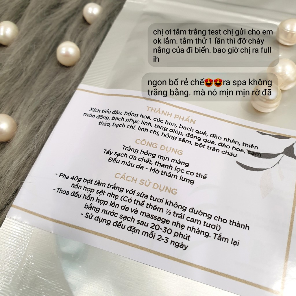 Tắm trắng Ngọc trai 15 loại thảo dược PearLand (5 lần tắm) - 100% thiên nhiên không hoá chất - Cam kết trắng [handmade] | BigBuy360 - bigbuy360.vn