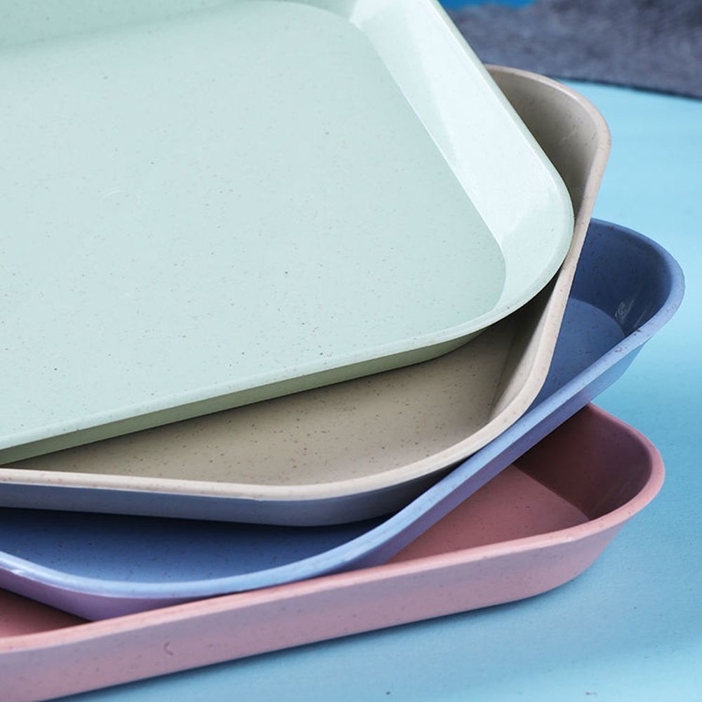 Khay đựng trái cây hình vuông bằng rơm lúa mạch dễ thương