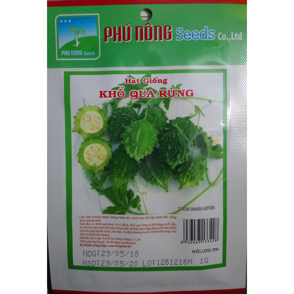 Hạt Giống Khổ Qua Rừng Phú Nông  hạt giống chắc khỏe tỉ lệ nẩy mầm 98%