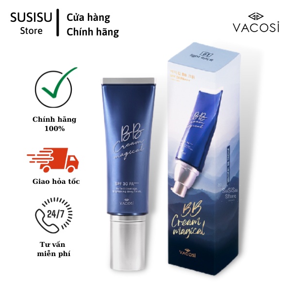 Kem nền BB Cream Vacosi giúp trắng da mờ thâm màu 01 Light - 02 Natural