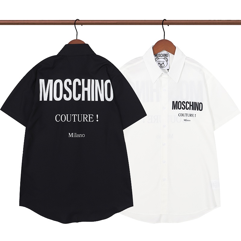 Áo Thun cotton Ngắn Tay In Chữ Moschino Thời Trang Cho Nam Nữ