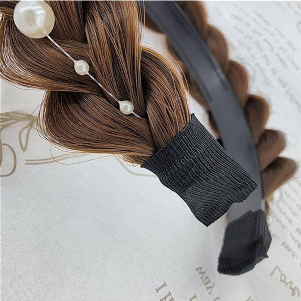 Cài Tóc Giả Thắt Bím Đính Ngọc Trai Thời Trang Cho Nữ