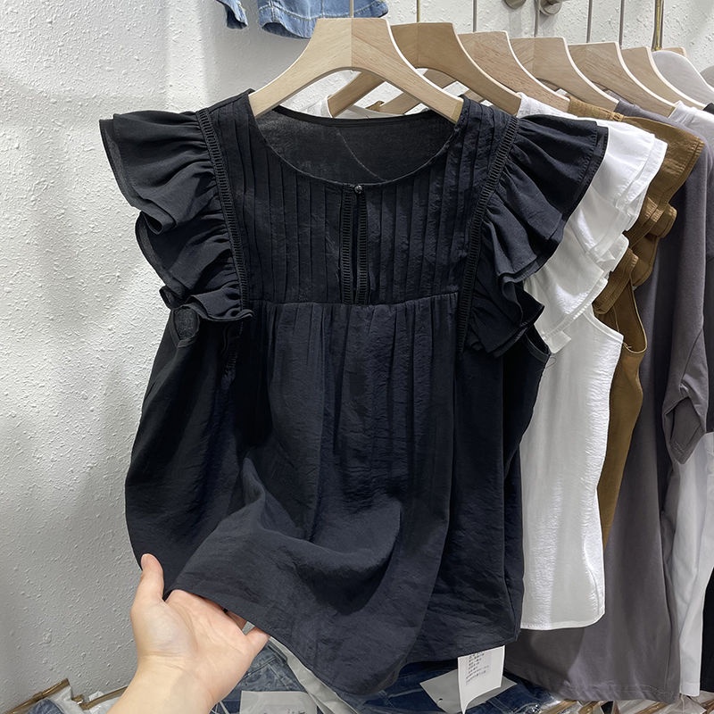 Áo Voan Sát Nách Phối Bèo Thời Trang Mùa Hè Pháp Mới 2022