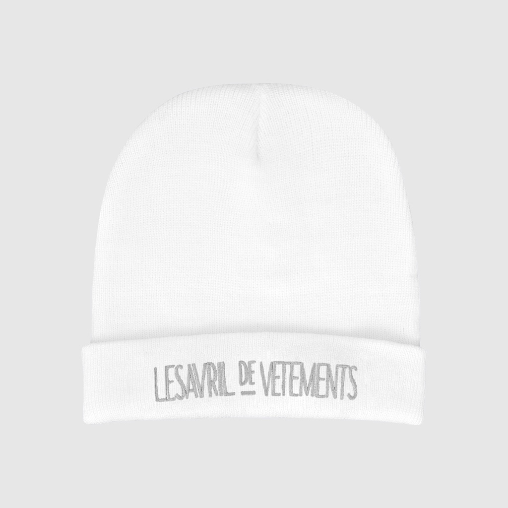 Mũ len Lesavril de Vetements Brilliante White