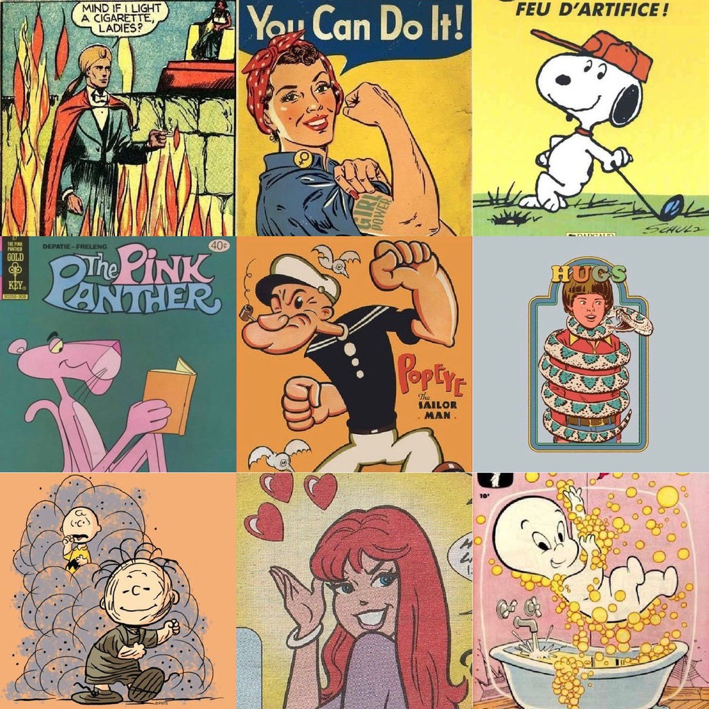 12 tấm keo sẵng Wall Collage dán tường trang trí phòng ngủ - theme HOẠT HÌNH COVER