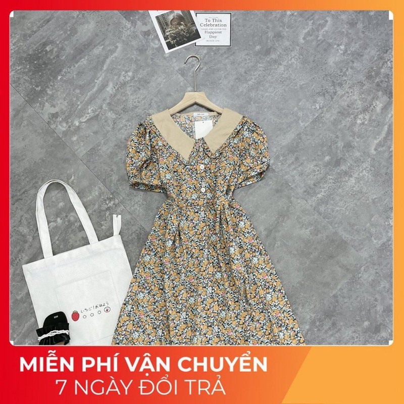 Váy Hoa Nhí Cổ Sen Bèo  [ 𝐅𝐑𝐄𝐄 𝐒𝐇𝐈𝐏 ] Chất Đũi Lụa Mềm Đẹp , Thích Hợp Mặc Đi Sự Kiện, Sinh Nhật Hay Đám Cưới NYC Đều OK