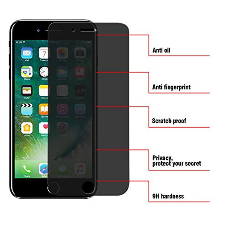 Kính Cường Lực Chống Nhìn Trộm 2 Trong 1 Cho Iphone 7 8 6 6s Plus