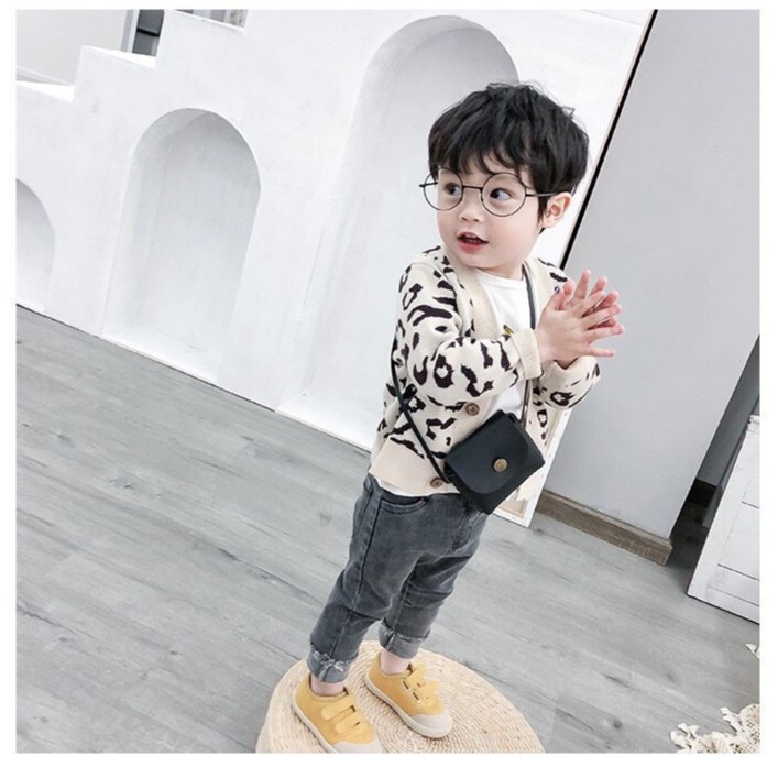 [HÀNG CỰC ĐẸP FREE SHIP] Áo cardigan len da báo phong cách Hàn Quốc cho bé trai