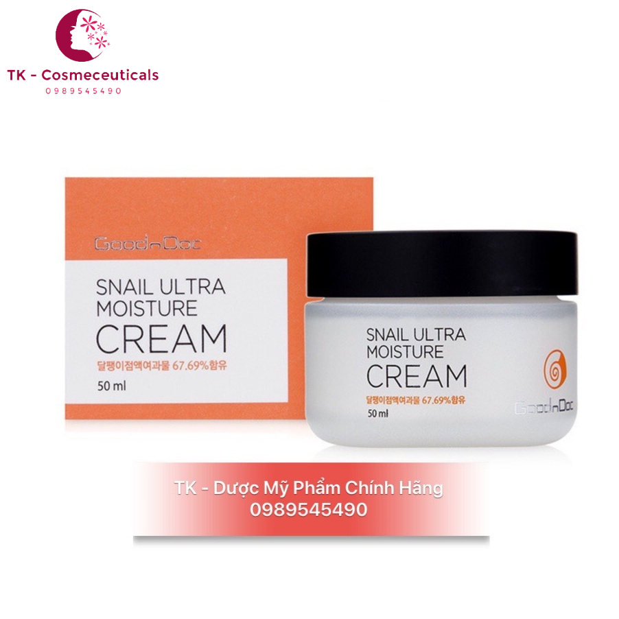 Kem Dưỡng Da GoodnDoc Snail Ultra Moisture Cream Chống Lão Hóa Cấp Ẩm Chống Nhăn Trẻ Hóa Da Từ Ốc Sên -50ml