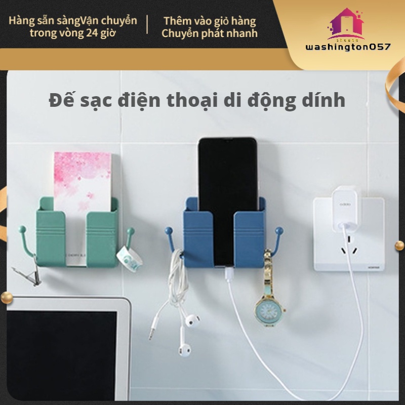 💯Hàng Hot😁 Giá đỡ điện thoại treo tường Cắm đầu giường Đấm miễn phí với vị trí nhận cáp dữ liệu 💖Hàng giao ngay💖Washington057
