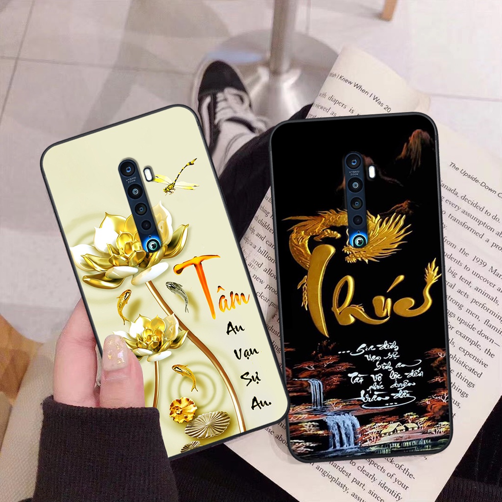 Ốp lưng Oppo Reno 2f / Reno2 F phiên bản cha mẹ - vợ chồng- chữ thư pháp Tâm, nhẫn, phúc lộc thọ cực đẹp và ý nghĩa