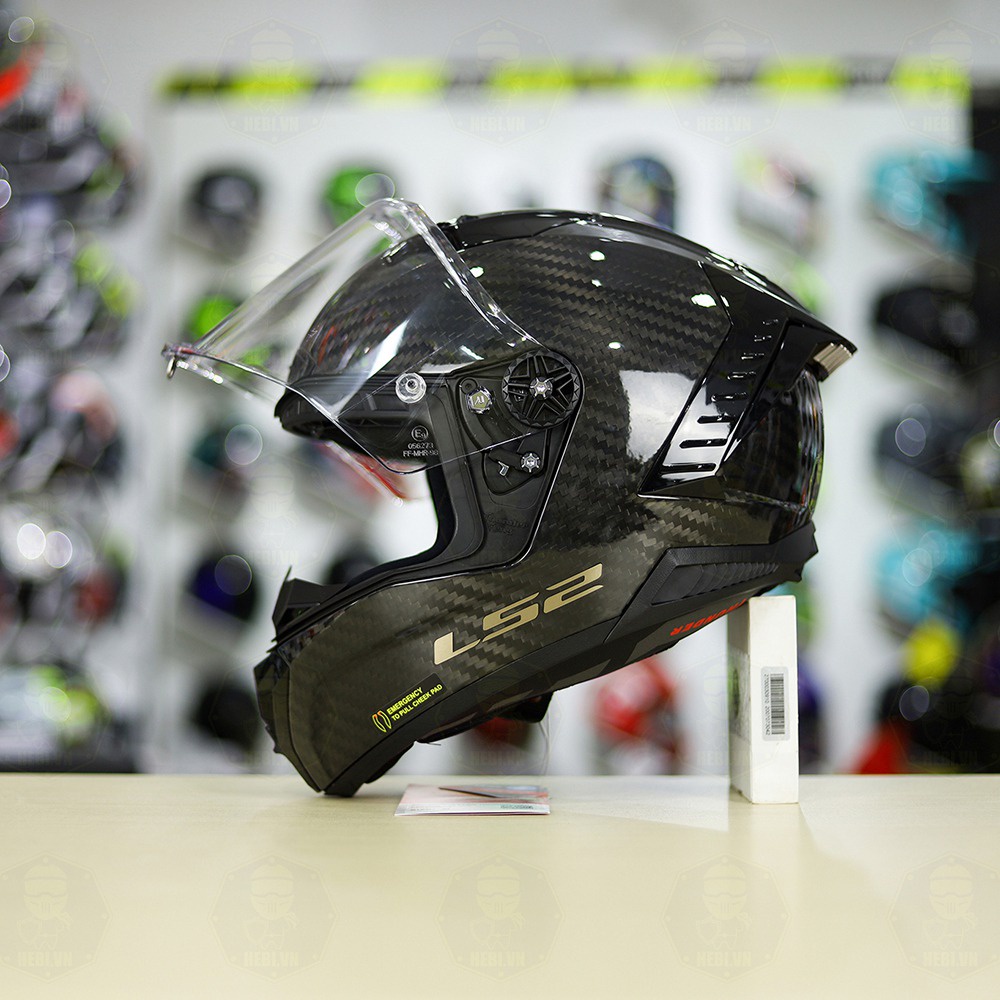 Nón Fullface LS2 FF805 Thunder Full Carbon Bóng + Tặng Kèm Kính Đen Chính Hãng Freeship