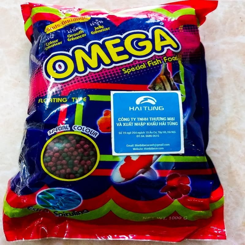 Thức Ăn Cho Cá Cảnh Cám Thái Cao Cấp OMEGA 1kg Cho Cá Koi, Cá Ba Đuôi, Cá Vàng