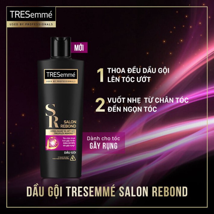 Combo Dầu gội đầu 640g + Dầu Xả 620g TRESemmé Ngăn Gãy Rụng Salon Rebond
