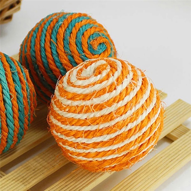 Quả bóng đồ chơi bện dây sisal dành cho mèo cưng