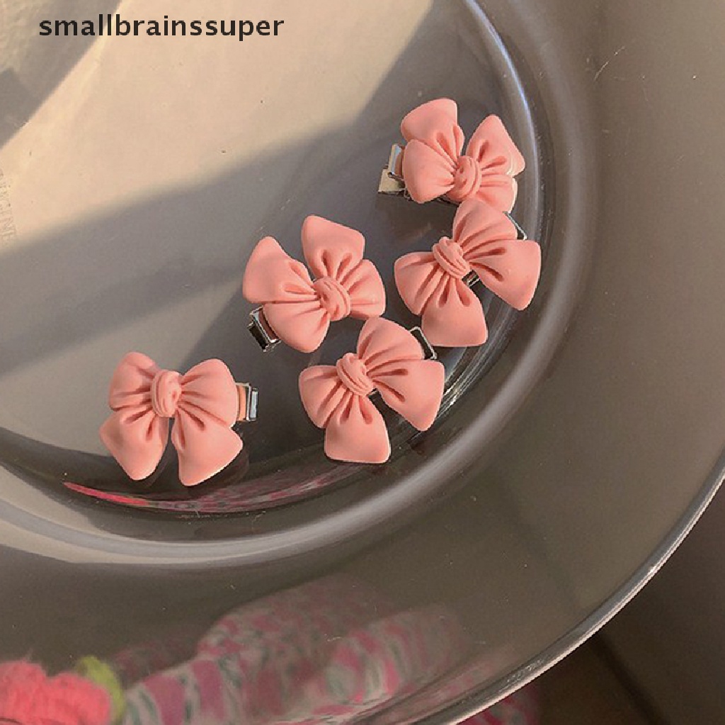 Bộ 5 Kẹp Tóc Nhỏ Hình Nơ / Hoa Hồng / Trái Tim Màu Hồng Dễ Thương Cho Nữ