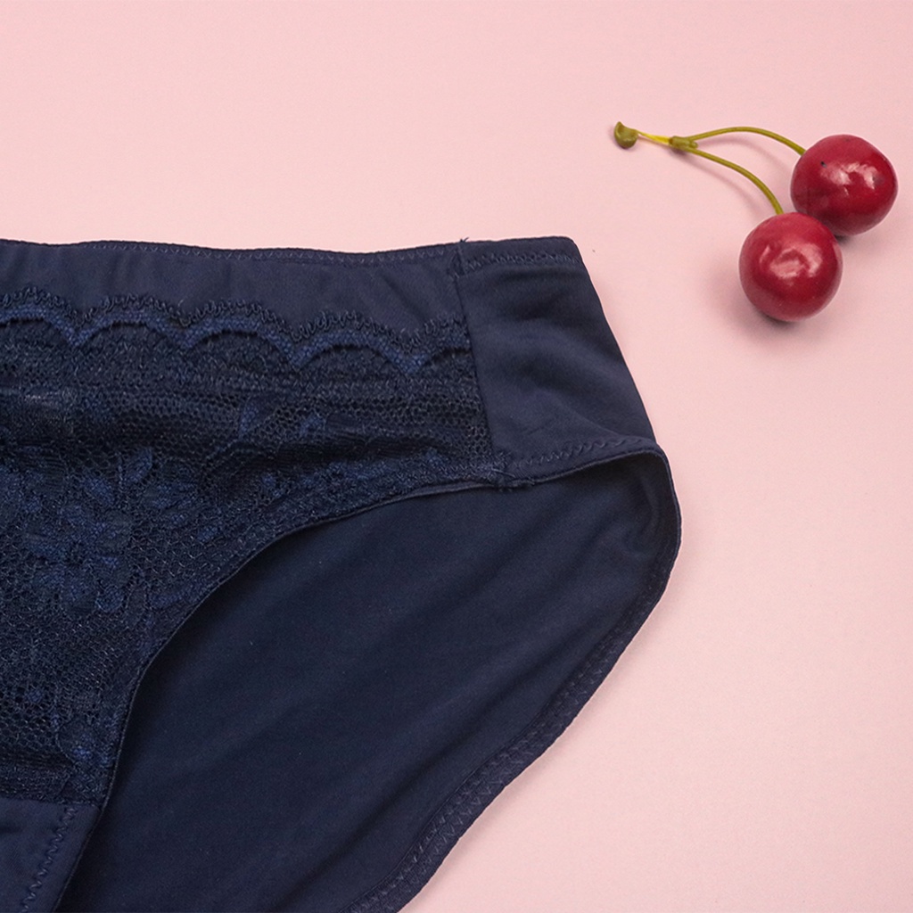 Quần Lót Nữ Thun Lạnh Phối Ren Cạp Vừa Luperi Dáng Bikini Chất Liệu Mềm Mịn Co Giãn Không Lằn Mông Kháng Khuẩn Sp712