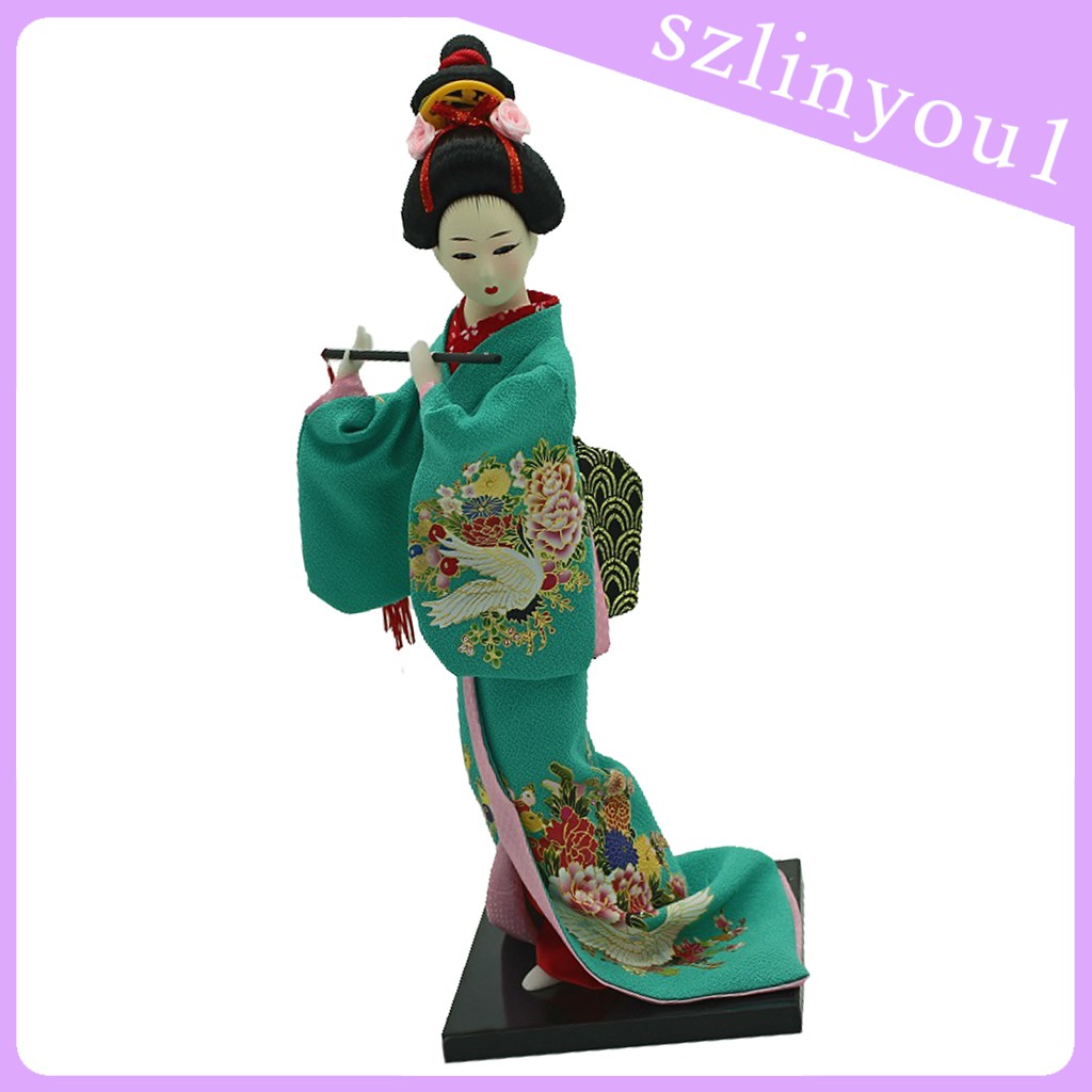 Búp Bê Geisha Lady Mặc Kimono 12inch Trang Trí Nhà Cửa