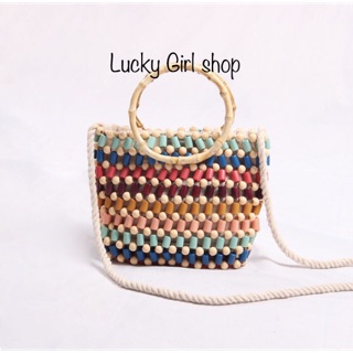 [SIÊU XINH] Túi Đeo Chéo Hạt Gỗ Handmade Đẹp Đốn Tim size 20*20*7cm - Lucky Girl shop