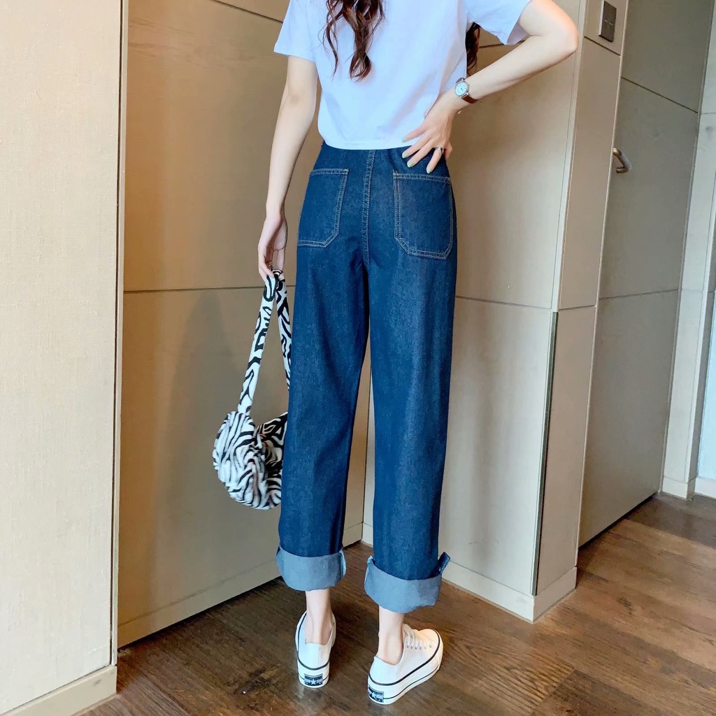 Quần Jeans Nữ Dài Lưng Cao Thời Trang Hàn