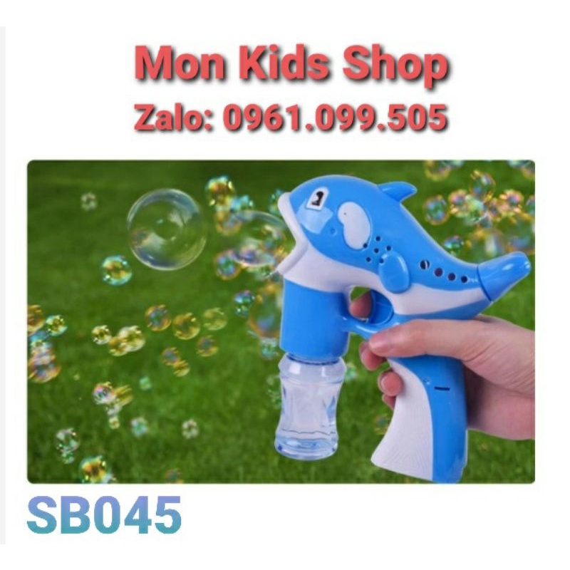 SÚNG ĐỒ CHƠI BẮN BONG BÓNG XÀ PHÒNG SB045 HÌNH CÁ HEO CHO BÉ