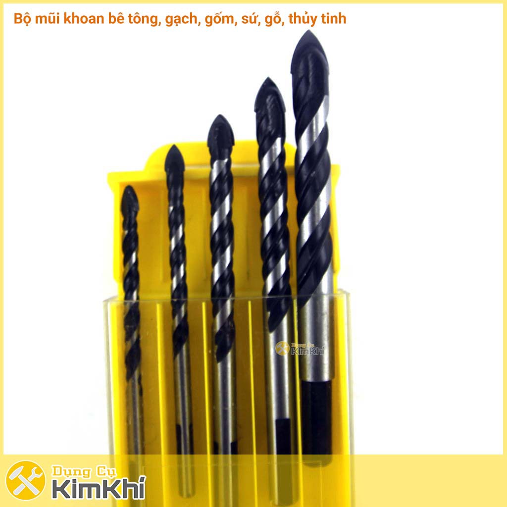 5 mũi khoan đa năng mũi thép Tungsten 5-10.5mm khoan trên gạch,gốm,sứ,thủy tinh,...