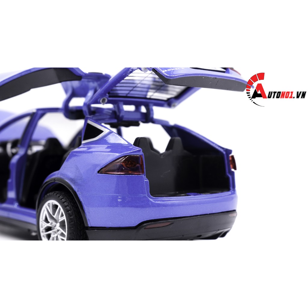 MÔ HÌNH XE TESLA X90 BLUE 1:32 HUAYI ALLOY 7649