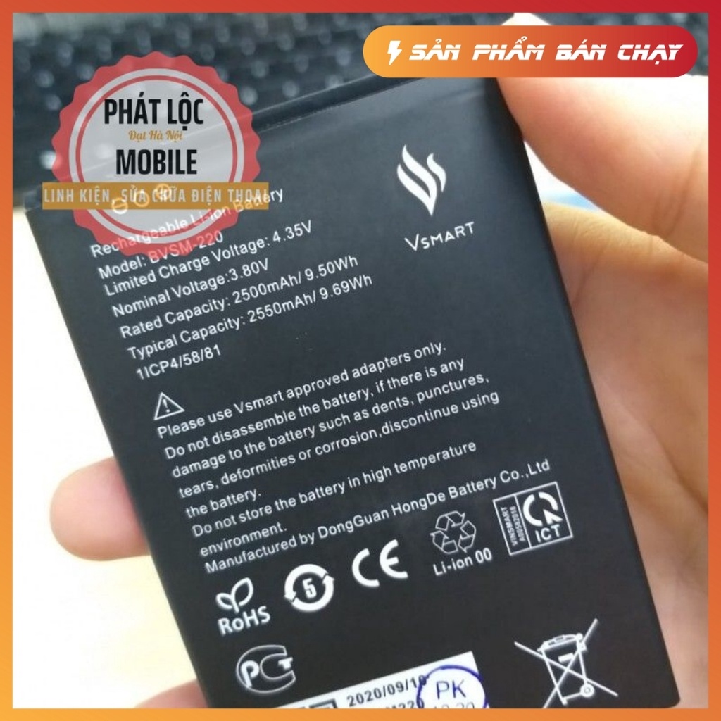 Pin Vsmart Bee zin, dung lượng 2500mAh, Mã Pin BVSM-220, Pin bóc máy chất lượng cao