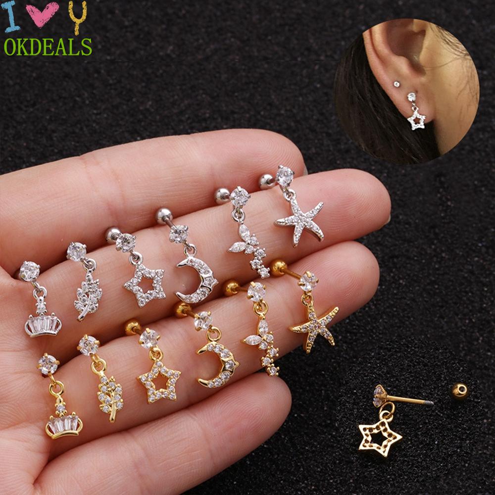 Okdeals 12 Phong Cách|Khuyên Xỏ Sụn Tai Thời Trang Quyến Rũ