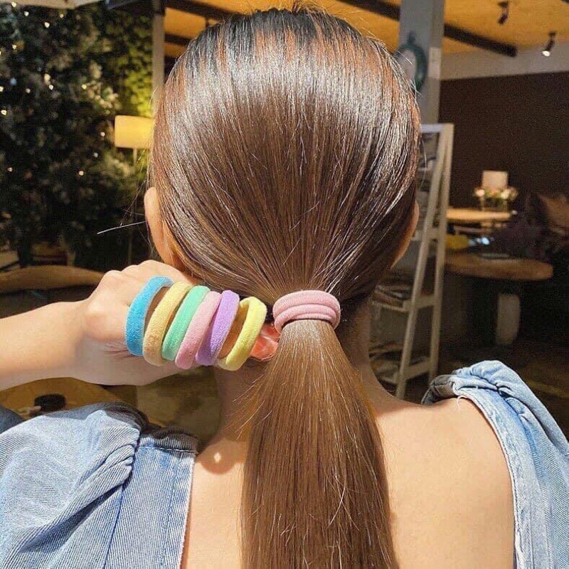 Lọ 20 Dây Buộc Tóc Nhiều Màu Bền Đẹp