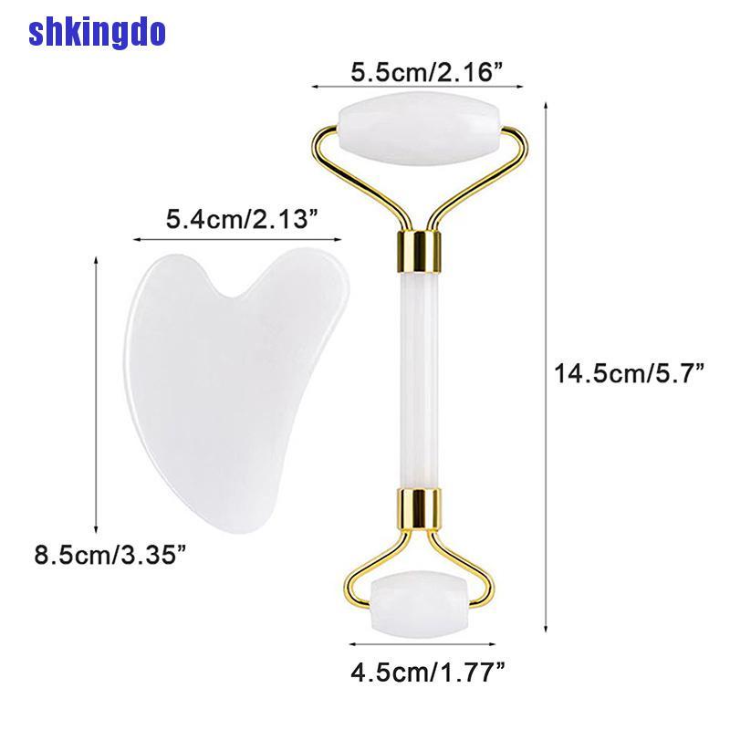 [Hàng mới về] Dụng cụ lăn + tấm cạo massage mặt bằng ngọc bích chống lão hóa chăm sóc da (có bán lẻ)