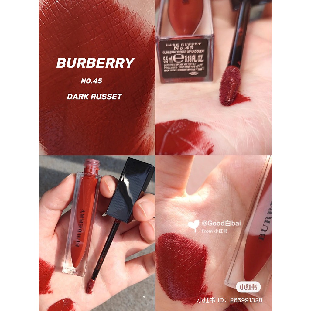 Son kem lì Burberry Lip Lacquer màu #45 Dark Russet - Trang điểm môi |  