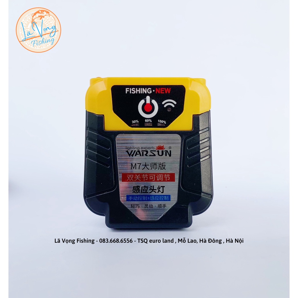 Đèn soi câu cá cắm trại VARSUN M7 Kẹp mũ - Đội đầu SIÊU SÁNG Pin lâu