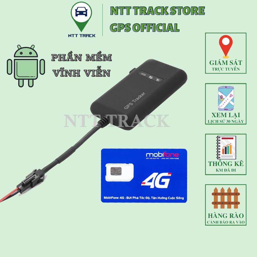 Định vị xe máy ô tô NTT02 - Miễn Phí Sever Trọn Đời Không Cần Gia Hạn Hằng Năm ntttrack