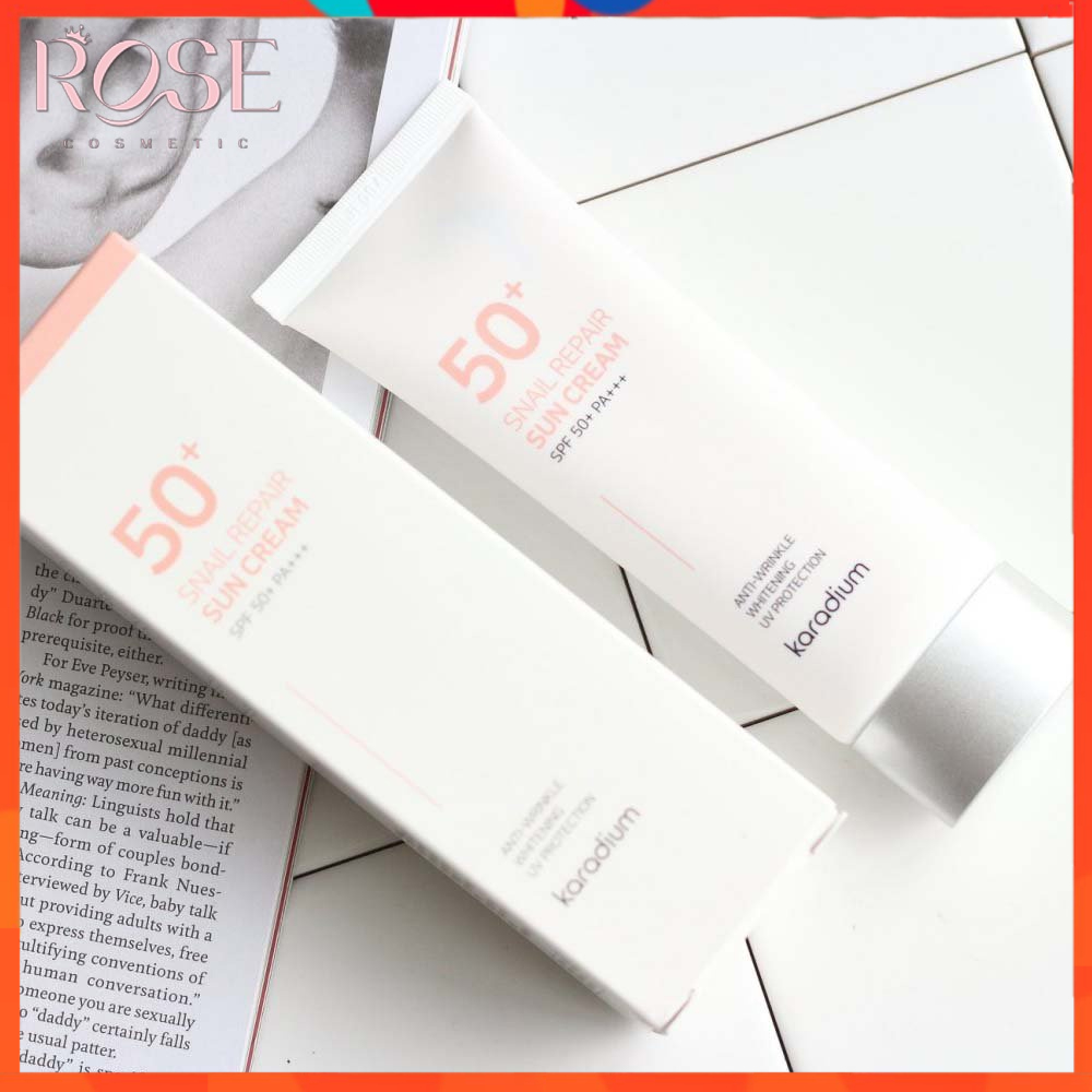 Kem Chống Nắng Karadium ⚡CHÍNH HÃNG⚡ Nâng Tông Siêu Xinh Sun Snail Repair Suncream Spf50+ PA+++ Bảo vệ Da Cấp Ẩm