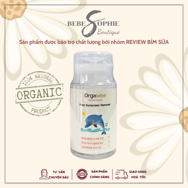 Chính hãng - Bộ Kem chống nắng hữu cơ và tẩy trang Orgabebe SPF 50 cho bé từ sơ sinh - Nội địa Hàn