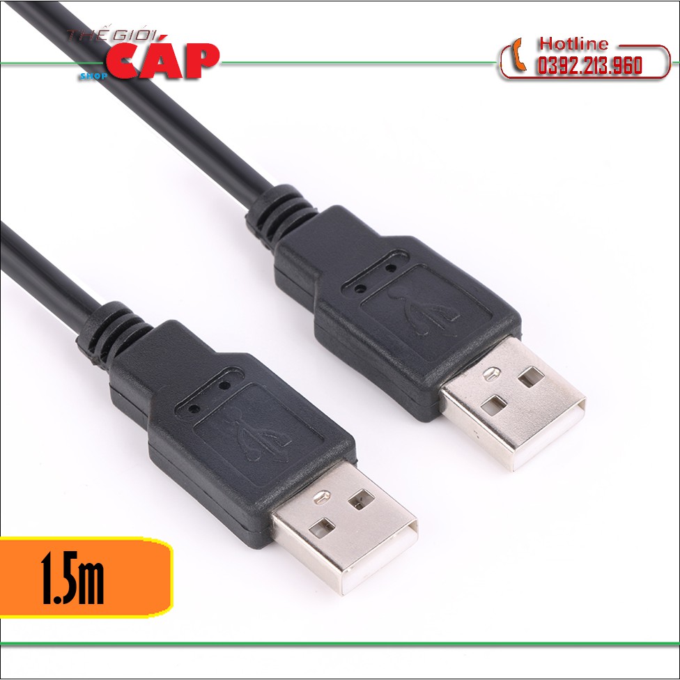 Cáp USB hai đầu đực dài 1.5m (Đen) | BigBuy360 - bigbuy360.vn